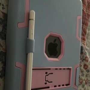 Blue and Pink Tablet Cover with Shock-Absorbing Design